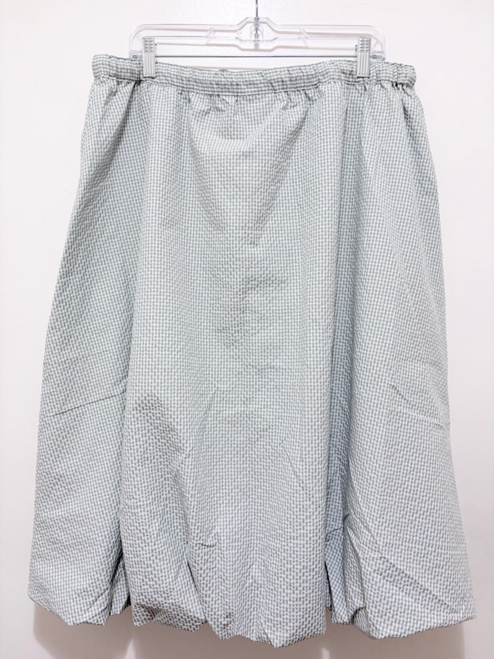 Hunter Gingham Bubble Hem Midi Skirt in Surf Spray XL NWT - Picture 7 of 10